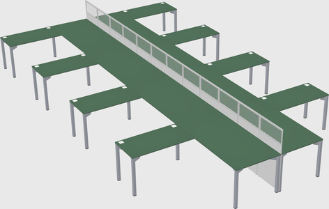Shared l-shape cubicle
