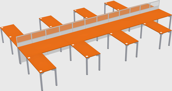 Shared l-shape cubicle