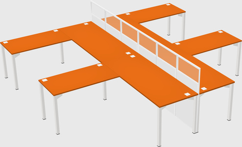 Shared l-shape cubicle