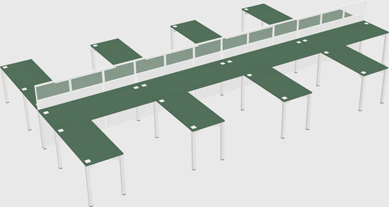 Shared l-shape cubicle