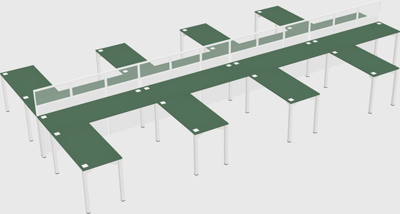 Shared l-shape cubicle