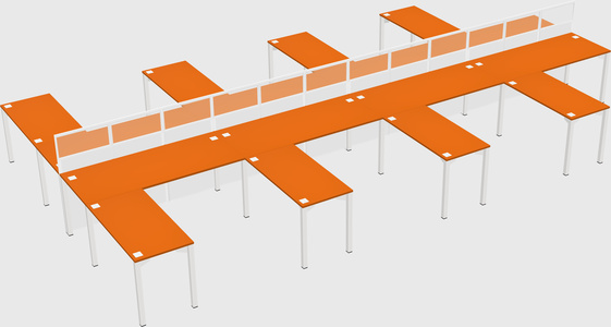 Shared l-shape cubicle