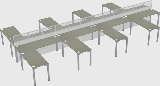 Shared l-shape cubicle