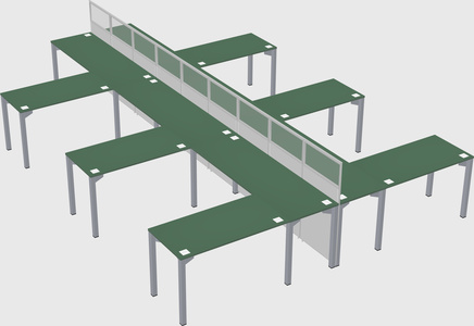 Shared l-shape cubicle