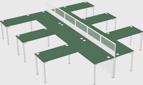 Shared l-shape cubicle