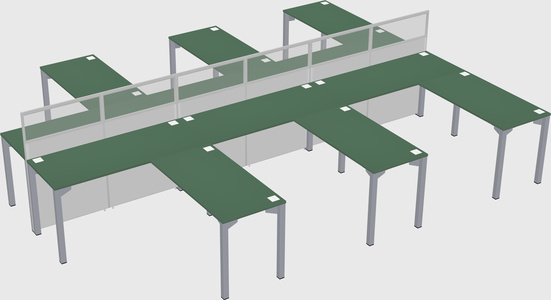 Shared l-shape cubicle