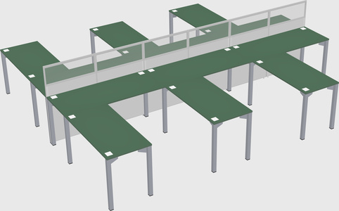 Shared l-shape cubicle