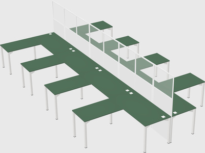 Shared l-shape cubicle