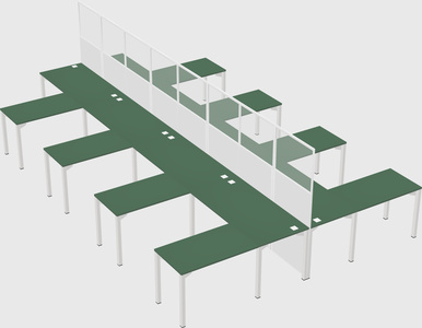 Shared l-shape cubicle