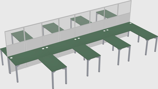 Shared l-shape cubicle