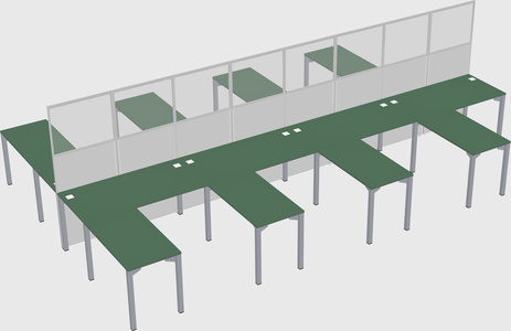Shared l-shape cubicle