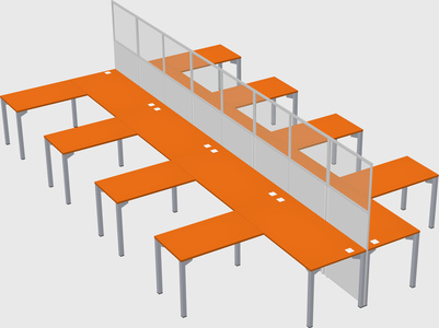 Shared l-shape cubicle