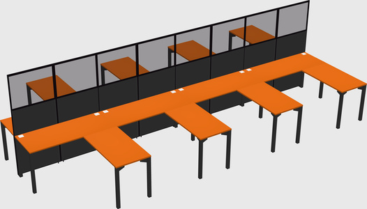 Shared l-shape cubicle