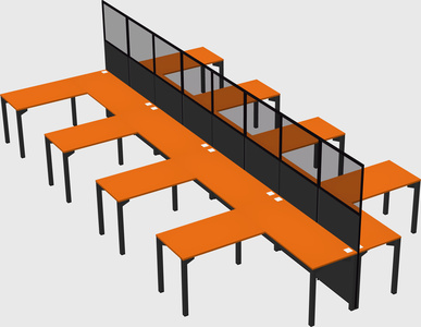 Shared l-shape cubicle