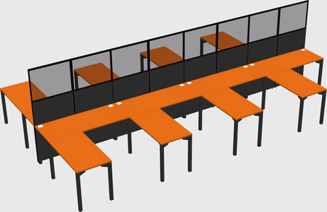 Shared l-shape cubicle