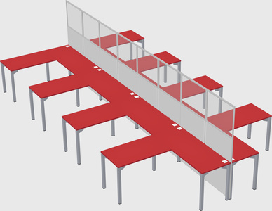 Shared l-shape cubicle