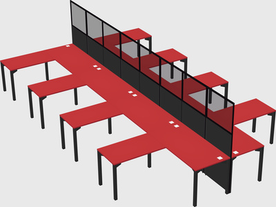 Shared l-shape cubicle