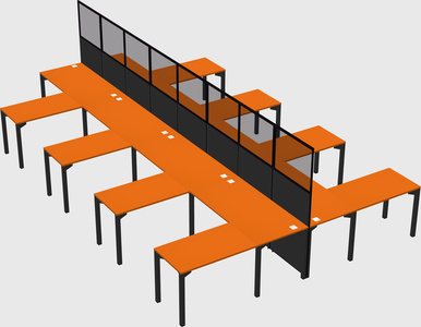 Shared l-shape cubicle