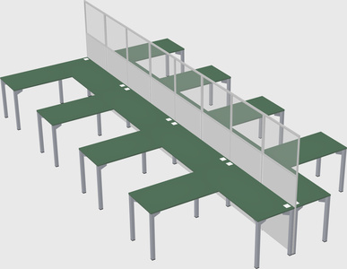 Shared l-shape cubicle
