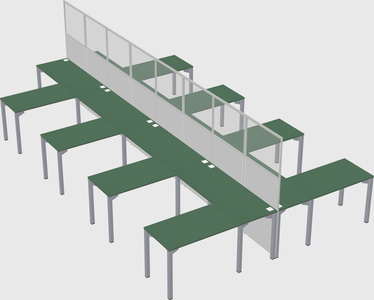 Shared l-shape cubicle
