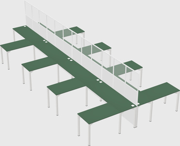 Shared l-shape cubicle