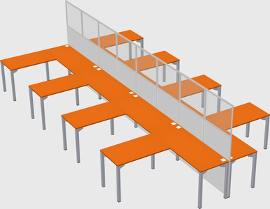 Shared l-shape cubicle