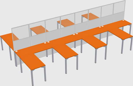 Shared l-shape cubicle