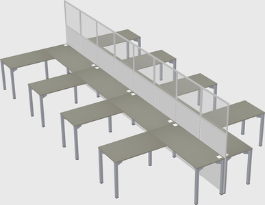 Shared l-shape cubicle