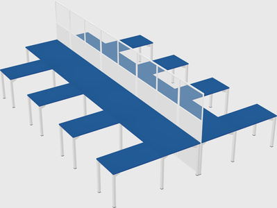 Shared l-shape cubicle