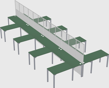 Shared l-shape cubicle