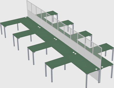 Shared l-shape cubicle
