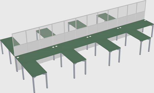 Shared l-shape cubicle