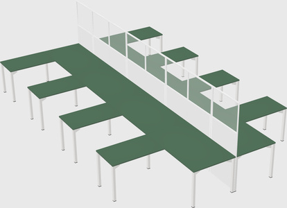 Shared l-shape cubicle