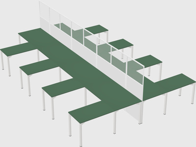 Shared l-shape cubicle