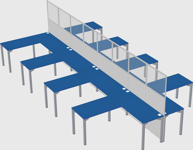 Shared l-shape cubicle