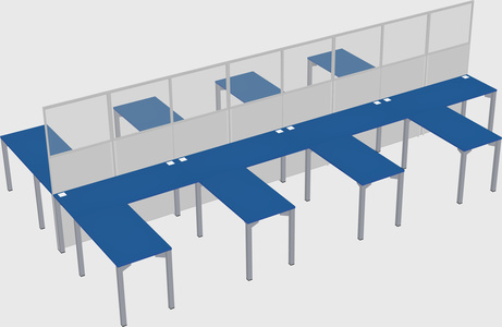 Shared l-shape cubicle