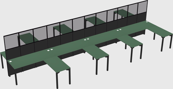 Shared l-shape cubicle