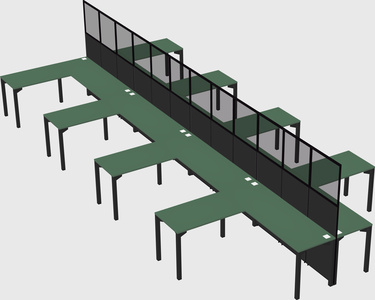 Shared l-shape cubicle