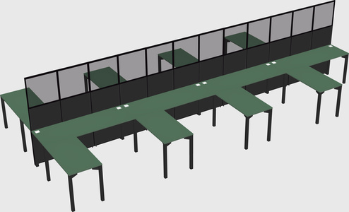 Shared l-shape cubicle