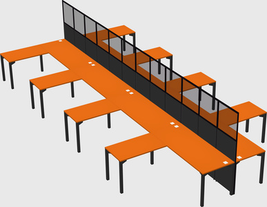 Shared l-shape cubicle