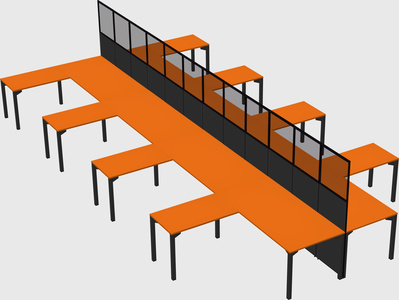 Shared l-shape cubicle