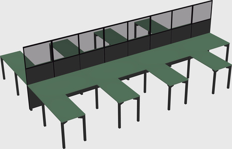 Shared l-shape cubicle