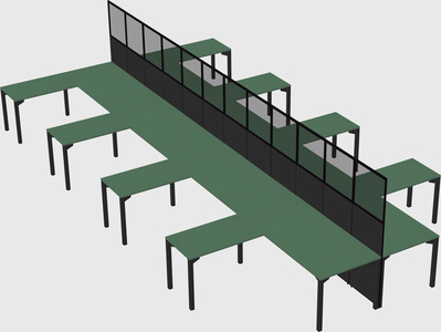 Shared l-shape cubicle
