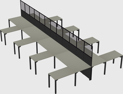 Shared l-shape cubicle