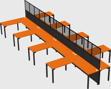 Shared l-shape cubicle