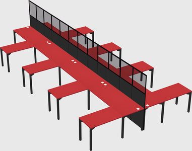 Shared l-shape cubicle