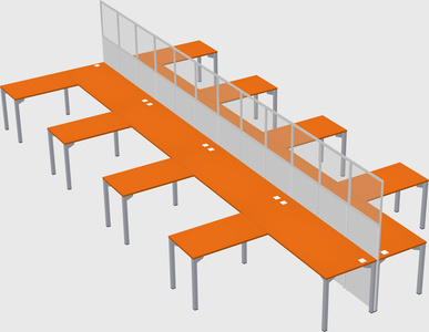 Shared l-shape cubicle