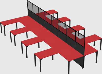 Shared l-shape cubicle