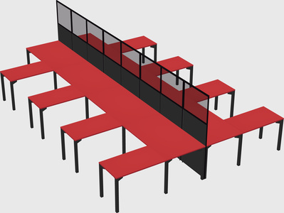 Shared l-shape cubicle