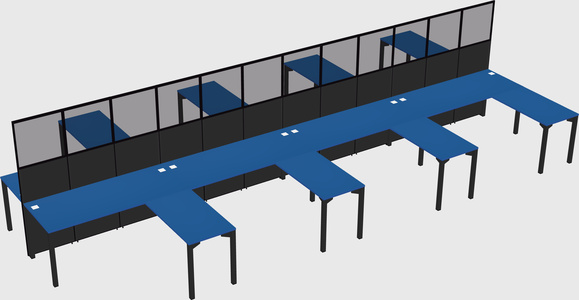 Shared l-shape cubicle